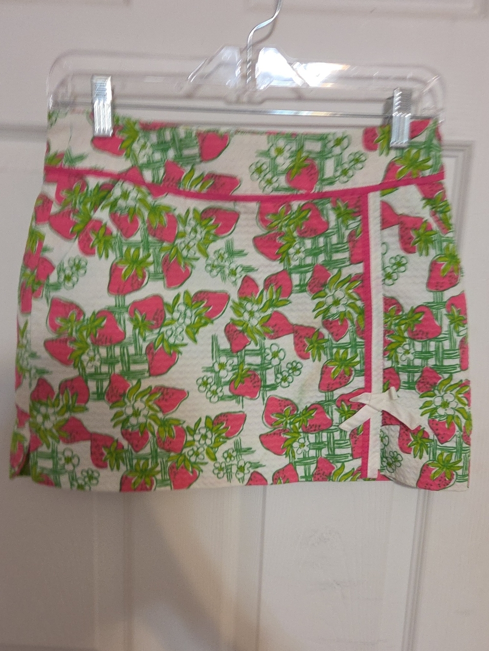 Lilly Pulitzer Pink & Green Floral Mini Skirt Vintage Size 0